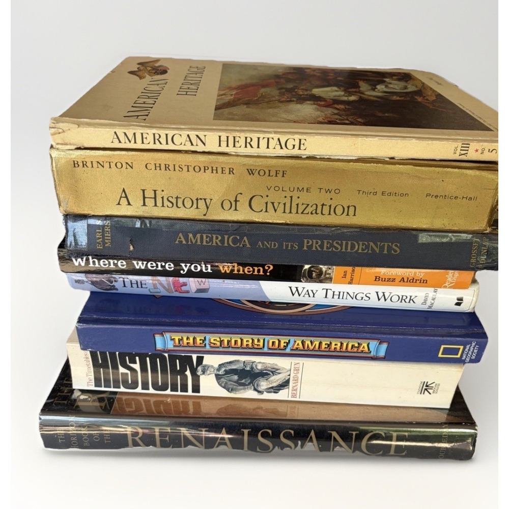 8 Coffee Table & History Book Lot‎ American Heritage Civilization Renaissance HB